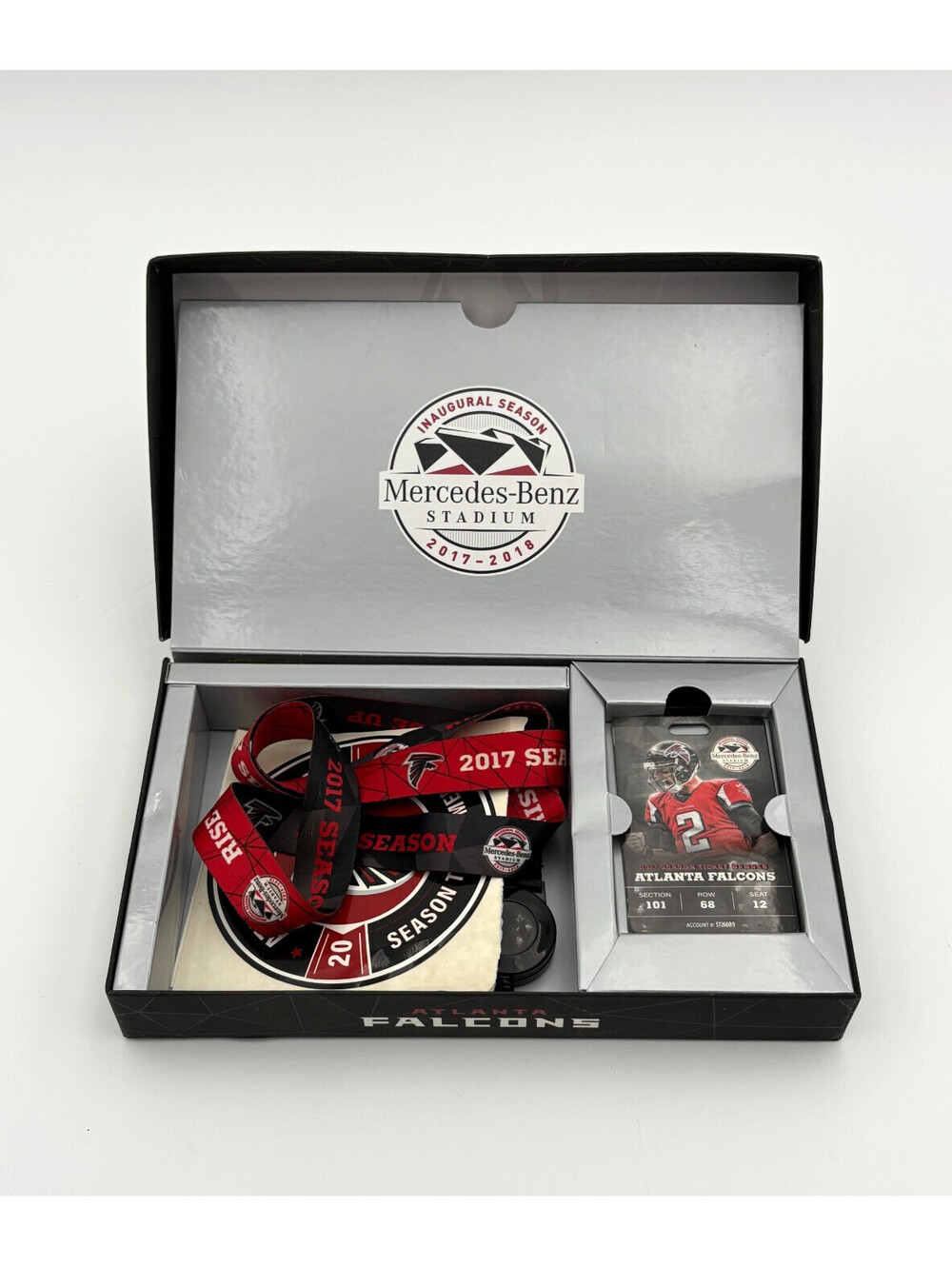 2017 Atlanta Falcons commemorative season gift swag box Mercedes-Benz Stadium